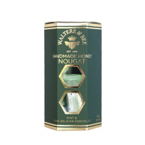 Honningnougat med mint og chokolade