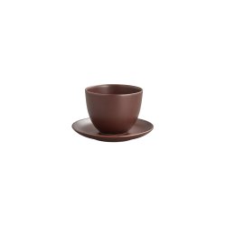 Pebble teacup &amp; saucer, brown, 180 ml