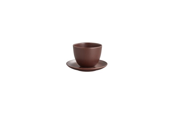 Pebble teacup &amp; saucer, brown, 180 ml